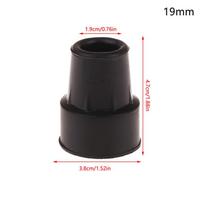 16/19 mm neslystantys guminiai ramentų antgaliai, patvarūs guminiai neslystantys, tvirti lazdelių pakaitalai 19mm juoda