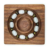 Hetian White Jade Six-Character Mantra Buddhist Barrel Beads Bracelet - Popular Scenic Spot Hand Ornament.