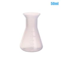 1 vnt. 50/100/250 ml plastikinis Erlenmejerio kolba siauru kakliuku kūginė trikampė kolba chemijos laboratorijos analizės prietaisas 50ml