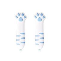 Cute Cat Paw Box Cutter Retractable Safety Knife for Carton Portable Letter Opener mėlyna