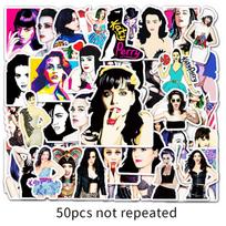 50 Katy Perry Graffiti Stickers: Luggage, Laptop, Scooter, Car black