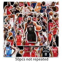 50 Sheets Basketball Star DIY Journal Stickers - Celebrity Decorative Notes black