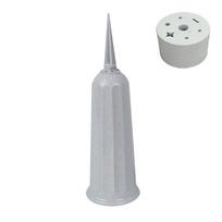 Grave Flower Vase with Secure Spikes Hard Plastic Cemetery Holder for Headstone Fresh Flower Arrangement 1set pilka spalva