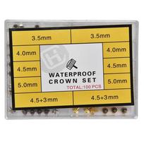 Silver/Gold Watch Crown Parts Alloy Copper Material Plastic Box Watch Repairing Tool Kit Repair Kit Parts Replacement