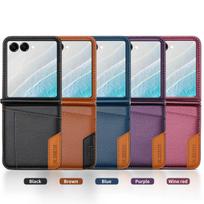 Applicable to Samsung Z Flip7 mobile phone case Z Flip5 folding mobile phone splicing contrasting color card change bag case samsung z flip3 juoda