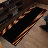 Juodi oranžiniai dryžuoti ilgi takelio kilimai Nordic koridoriaus dekoras Lengvai valomi plaunami grindų kilimėliai Namų svetainės prieškambario laiptų kilimas 40cm x 120cm black