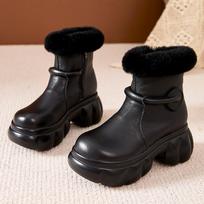 GKTINOO 2024 Winter Rabbit Fur Warm Women's Boots Comfortable Thick Soled Women Flat Platform Shoes Casual Short Boots 220