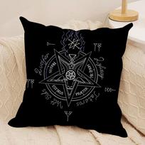 Devil Goat SSatan Skeleton Cushion Cover Silky Short Plush Invisible Zipper Dustproof Sofa Pillow Case For Home Decor 30x30cm