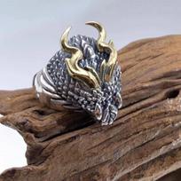 Adjustable Open Ring Men Women Sterling Dragon Snake Design Vintage Geometric Band Retro Style Jewelry Adjustable Open Band
