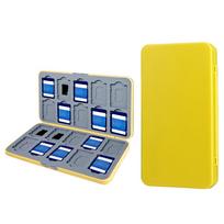Portable SD/Micro SD Card Organizer - Holds 20 SD + 20 TF Cards geltona