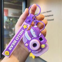 Lovely Light-up Projector Camera Keyring Decorative Cartoon Keychain Gift For All Occasions StyleB