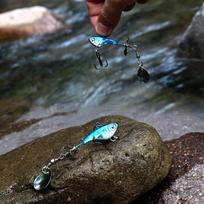 Žvejybos masalai Minnow Spoon Mental Idealus ešerių upėtakių ešerių sukimasis sudėtiniai blizgučiai 3D Eye Likelife 1pcs mėlyna