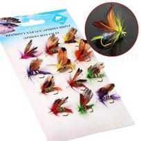 12vnt/komplektas Įvairūs sausos muselinės žūklės masalai Upėtakis Lašiša Sausos muselės Žvejybos kabliukai Žvejybos masalai pesca 12PCS