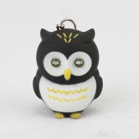 Raktų pakabukas Owl Motociklo Automobilio Raktų Pakabukas Sound Light LED Žibintuvėlis Raktų pakabuko laikiklio krepšys juoda