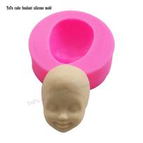 Silikono formos 3D kūdikių veido pyragas šokoladinis saldainis želė kepimo forma Fondant torto dekoravimo įrankiai rožinė