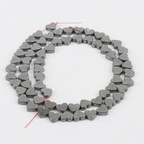 5x6 mm širdies formos hematito karoliukai, natūralus akmuo papuošalų gamybai, meilės pakabukų karoliukų gija, 15 vnt. 5x6mm 67pcs