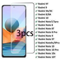 3 vnt grūdintas stiklas, skirtas Redmi Note 9 Pro 9S 9T Note 8 8T 7 10 Pro ekrano apsauga, skirta Redmi 9T 9A 9C 10 8 8A telefono stiklui For Redmi Note 7 Pro gryna