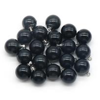 Natūralaus akmens pakabukas apvalus rutulinis krištolinis rožinis kvarco agatas unakite sodalito obsidiano pakabukai papuošalams gaminti „pasidaryk pats“ karoliai, auskarų priedai 12 mm 2Pc/12mm-Obsidian