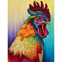 DIY 5D Diamond Painting Rooster Hen Chicken Full Round Mosaic Diamond Embroidery Cross Stitch Rhinestone Home Decor Full Round 20x30CM