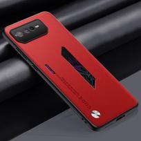 Prabangus PU odinis telefono dėklas Asus ROG Phone 6 6D matinis galinis dangtelis silikoninis apsauginis dėklas Asus ROG Phone 5 5S Coque For ROG Phone 6 raudona