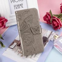 Piniginės odinis drugelio reljefinis dėklas, skirtas iPhone 13 Pro Max 13 Mini 12 Pro Max 11 Pro Max Se 2020 X Xs Xr Xs Max 8 /76 / 6s Plus iPhone 6S Plus pilka spalva