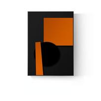 Abstraktus juodas oranžinis klipartas Drobės tapybos plakatai Spausdinti vyras su juoda skrybėle Sienos meno paveikslai svetainei miegamajam koridoriui 21cm×30cm NoFrame orange