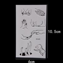 Pirštai Kojai Body Art Seksualūs vandeniui atsparūs laikini tatuiruotės netikri lipdukai 5 sheet gray
