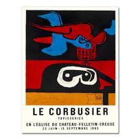 Prancūzų Le Corbusier parodos plakatas Vintažinis „Que Sur Terre“ spaudinys, modernus vidurio amžiaus abstrakčios drobės tapybos dekoras be rėmelio 21*30cm