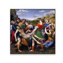 Vintažinis aliejinio paveikslo plakatas Palaidojimo atspaudai Raffaello Santi Klasikinė drobės tapyba Galerija Namų svetainės dekoravimas 20x20cm no frame