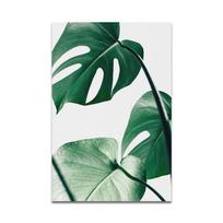 Nordic Monstera Deliciosa Green Plant Leaf Turtle Back Bamboo Canvas Painting Printing Frameless Wall Pictures for Living Room 21*30cm blue
