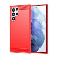 Dėklas Samsung Galaxy S22 Ultra Dangtis Samsung S22 Ultra Coque buferiui atsparus smūgiams TPU dėklas Samsung S22 S23 Ultra Plus Fundas Samusng S22 Ultra raudona