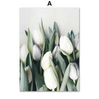 Tulpės Gėlės Kaktusas Agava Monstera Lapai Augalas Sienos meno Spaudiniai Drobės Tapyba Šiaurietiškas Plakatas Dekoras Paveikslai Svetainei A4 21X30cm No Framed