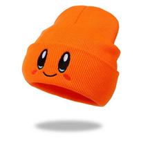Anime animacinis filmas Mielas veidas Akys Kawaii Kirby Hat Cosplay Išlaikykite šilumą megztos kepuraitės oranžinė