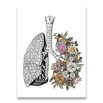 Senovinė anatomija Gėlių širdis Smegenų siena Menas Drobė Tapyba Retro plakatai ir spaudiniai Sienų nuotraukos Medicinos gydytojo klinikos dekoras 20x30cm No Frame pelenų pilka spalva