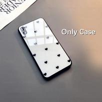 Stiklinis dėklas, skirtas Samsung Galaxy A10 A20 A30 A40 A50 A60 A70 A80 Fashion Love Heart telefono kietas viršelis For Samsung A50 balta/juoda