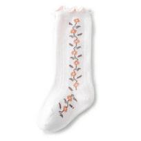 Kūdikių kojinės su aukštais keliais, rudeninės elastingos kojinės kūdikiams, briaunotos ant blauzdos, 0–5 m. S white