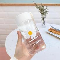 Daisy vandens buteliai permatomas plastikinis vandens puodelis su virviniu matinio vandens puodeliu mergaičių gėrimų buteliukas arbatos sulčių puodelis 1