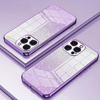 Galvanizuotas blizgantis telefono dėklas, skirtas iPhone 15 14 13 12 11 Pro Max XS X XR SE 2 3 7 8 Plus atsparus smūgiams minkštas TPU galinis dangtelis For iphone 14Pro Max šviesiai violetinė spalva
