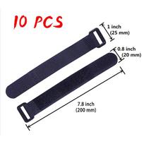 10 dalių atvirkštinės sagties sagties Velcro dirželis, dviračio tachografo dirželis, vielinis dirželis 2.5*20CM juoda