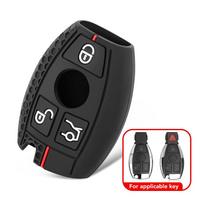 Silicone Car Key Case Cover Protector Shell For Mercedes Benz A B C E Class GLS GLA GLK GLC CLS CLA AMG W204 W205 W212 W463 W176 balta