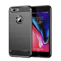 „iPhone 8 Plus“ dėklas, skirtas „Apple iPhone 7 8 Plus“, 5,5 colio anglies pluošto smūgiams atsparus silikoninis buferis, skirtas „iPhone 8 7 Plus“ For iPhone 8 Plus juoda