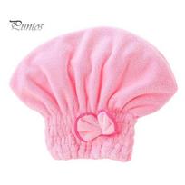 Plaukų džiovinimo kepurė su elastine juostele Super Absorbent Greitai Dry Sutirštėjo Mažiau garbanos Bow Decor Plaukų džiovinimo kepuraitė Džiovinimo Galvos Apvyniojimas Namuose Kelionių Naudoti Vonia rožinė