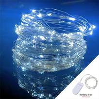 Saulės lempų stygos LED varinės vielos fėja lauko sodas saulės lempos terasos stovyklavietės sodo vakarėlis Kalėdų eglutės dekoravimo lempos 2m 20LEDs【Battery box】 balta