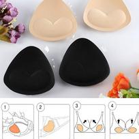 1 pora kempinių liemenėlių pagalvėlių Push Up krūtų didinimo priemonė Nuimamas liemenėlės paminkštinimas Įdėklai kaušeliai, skirti maudymosi kostiumėlio bikinio paminkštinimui 1PC juoda