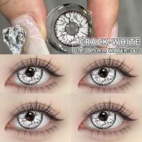 EYESHARE Colored Contact Lenses Halloween Role Playing Grim Reaper Eyes Crocodile Gear Green Lenses Cosplay Grid White Colored Contact Lenses 1 Pair 0 white