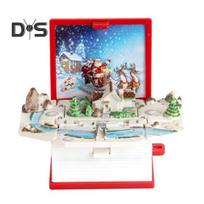 Miniatiūrinis 3D sulankstomas knygos raktų pakabukas, miniatiūrinis pasaulis, kabantis dekoracija mažytė kavinė Great Wall Castle Sulankstoma knyga raktų pakabukas D