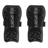 A Pair Child Football Shin Pads Training Leg Guards Safety Protector Adjustable Strap (Black) black