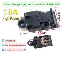 Universalus 16A Temperatūros Kontrolės Elektrinio Virdulio Jungiklis su Greito Garinimo ir Saugos Funkcijomis black
