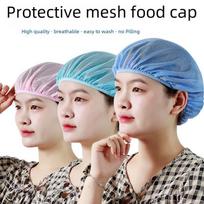 Kvėpuojanti, nuo dulkių apsauganti tinklelio šefo kepurė - Gaubtas nuo aliejaus dūmų maisto gamybos cechui High quality mesh cap šviesiai mėlyna spalva