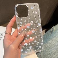 Mobiliųjų telefonų dėklai, skirti iPhone 11 13 15 Pro Max 12 14 Pro Max Case iPhone 16 15 Plus 13 Pro 12 Matinio tekstūros dažytos animacinės gėlės iPhone 15 balta